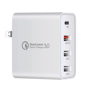 

4-Port USB C 48W US/EU/AU/UK USB Wall Charger Quick QC3.0 Multi USB Fast Charger PD Chager For iphone huawei Foldable 2.4A Fast