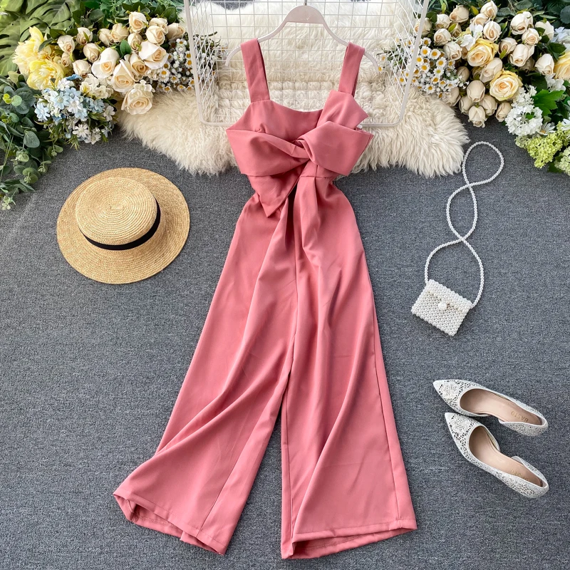 Teeuiear Slim 2020 Sexy Knot Jumpsuit Spaghetti Strap rompers Summer Full Length Women High Waist Playsuit Casual Beach Romper Teeuiear Slim 2020 Sexy Knot Jumpsuit Spaghetti Strap rompers Summer Full Length Women High Waist Playsuit Casual Beach Romper