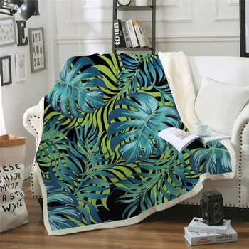 

Green Wild Forest Blanket Microfiber Fleece Double Bedspread Sherpa Weighted Blanket for Child Couch Soft Plush Flannel Blanket