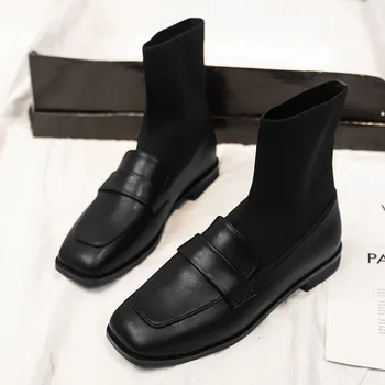 

The Spring and Autumn Period and The New Tenis Feminino Women Casual Shoes English Style Low Heel Leather Shoes