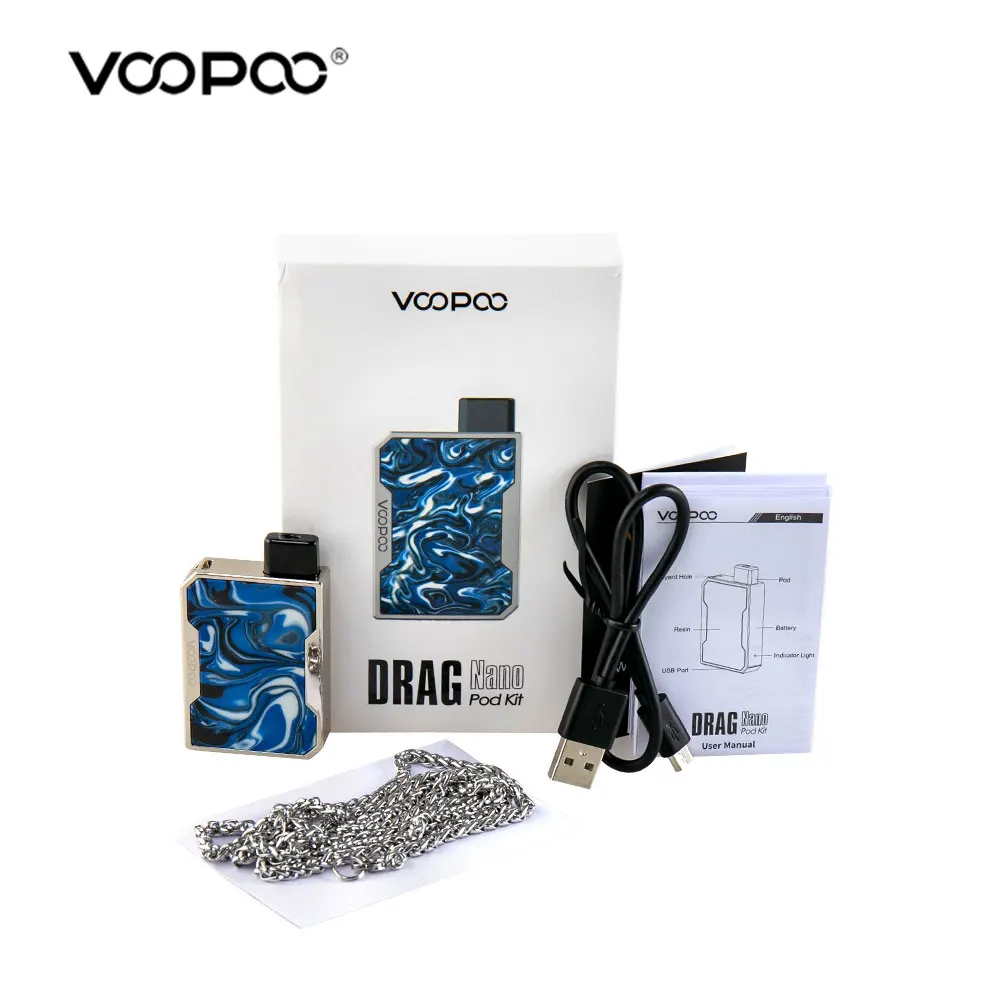 

Original Voopoo Drag Nano Pod System Kit Built in 750mAh Battery 1ml Capacity Cartridge Electronic Cigarette pod kit