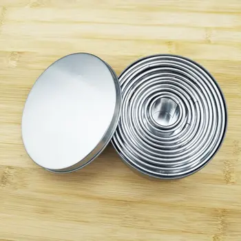 

Stainless Steel Mousse Mold Circle Cake Mold 11 Pieces Donuts Fondant Mold Iron Boxed Baking Tool