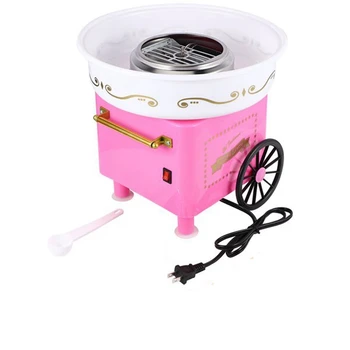 

Vintage Hard Free Countertop Cotton Candy Maker, Includes 2 Reusable Cones and Sugar Scoop - Pink US Plug