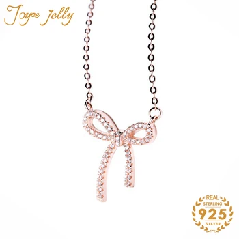 

JoyeceJelly Women 925 Sterling Silver Necklace for Women Mossanites Jewelry Classic Bowknot Wedding Trendy Gifts Wholesale 2020