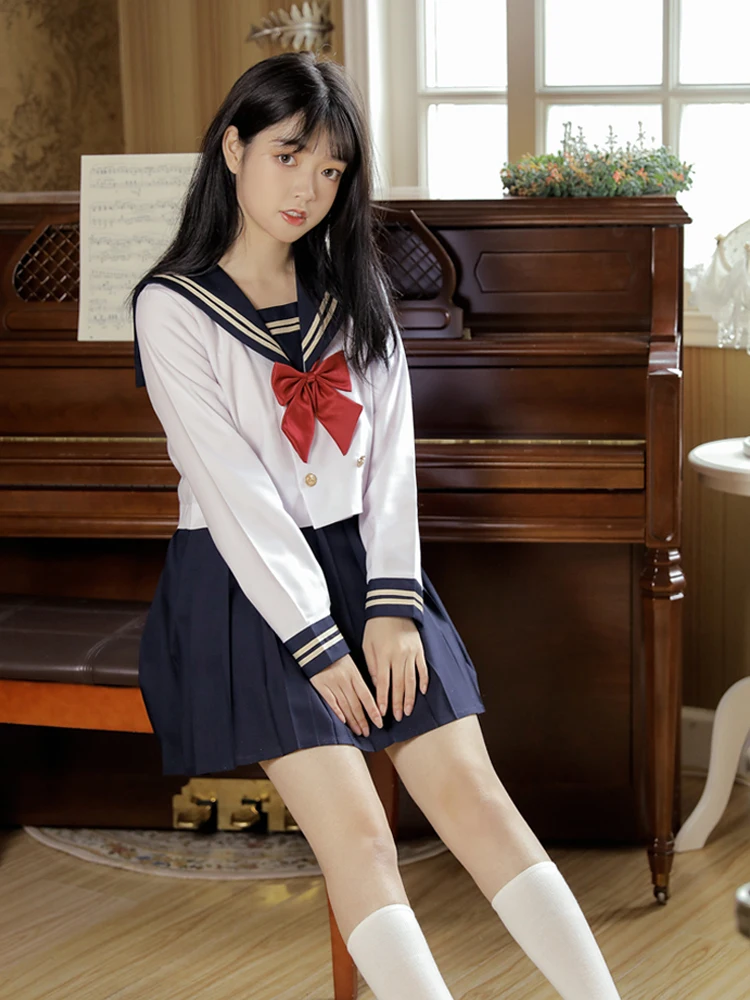 Японский Униформа JK юбка Подлинная Студенческая плиссированная Kansai с лацканами