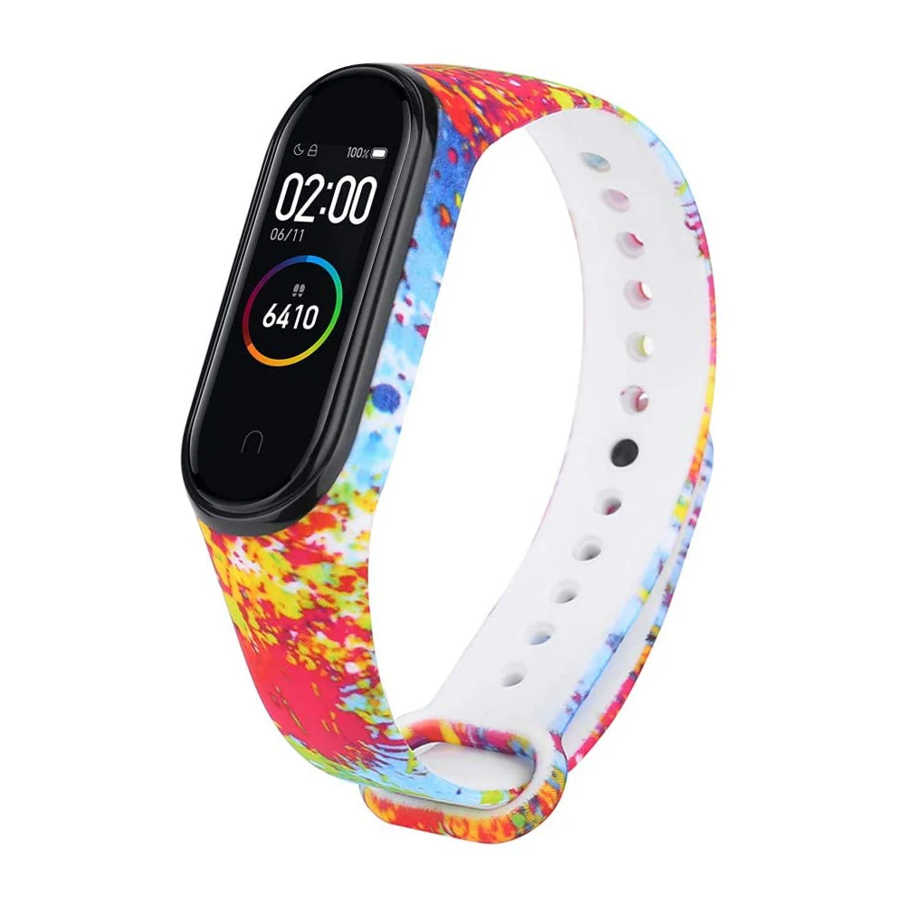 Силиконовый ремешок для Mi Band 4 браслет с принтом сменный телефона Xiaomi 3 аксессуары