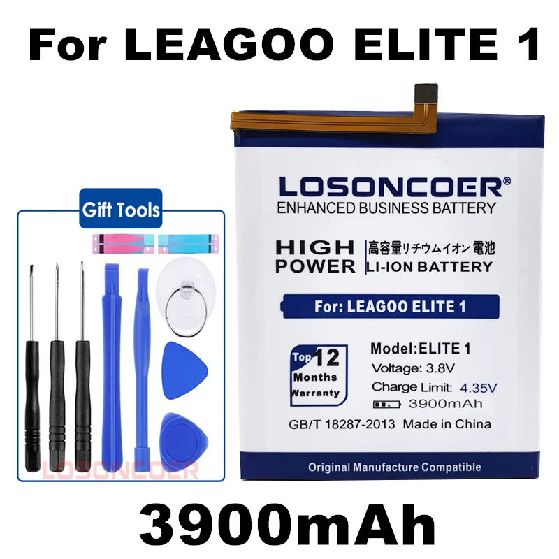 LOSONCOER 3900mAh Elite 1 Battery for LEAGOO Elite1 Battery+Quick Arrive | Мобильные телефоны и аксессуары