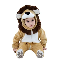 Costume Animal à manches longues pour garçon et fille, barboteuse drôle, mignon et chaud, pour enfant de 0 à 3 ans 