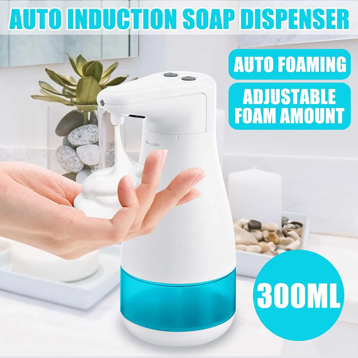 

300ml Automatic Liquid Soap Dispenser Smart transducer Touchless ABS Electroplated Sanitizer Dispensador for Kitchen Bathroom