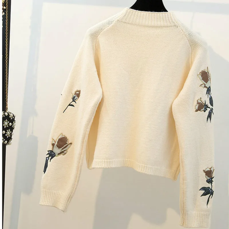 Neploe винтажный свитер пуловеры женские Осень Зима Корейский Свободный Тонкий Studen вязаный пуловер Femme короткий цветочный женский топ 46388