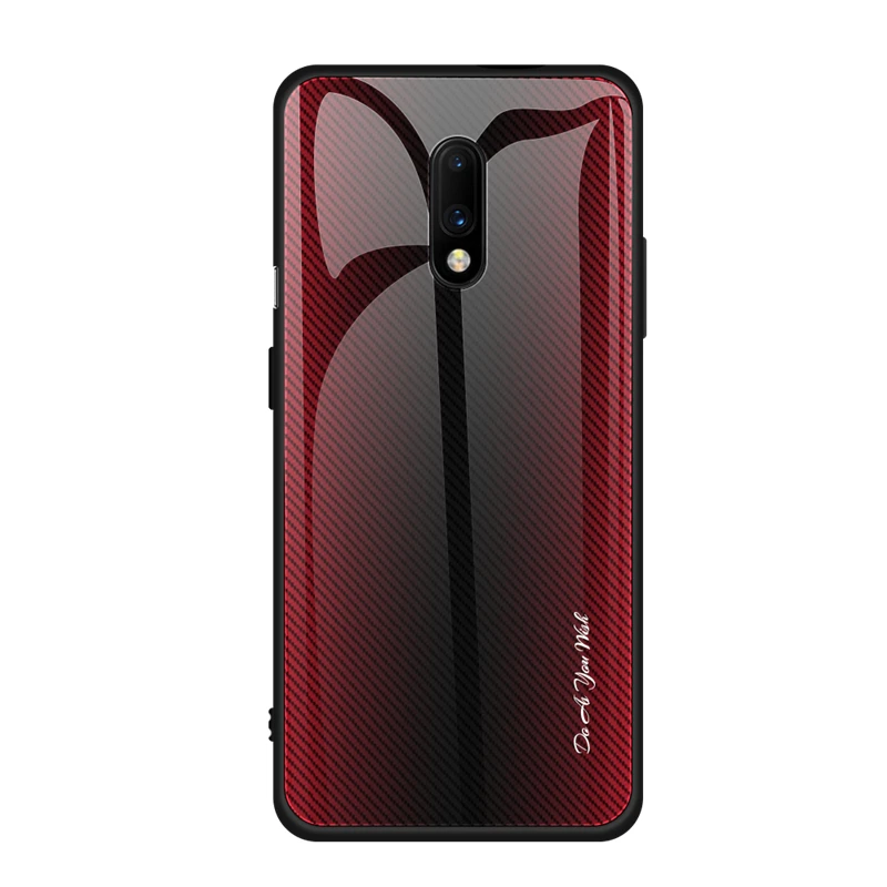 01 Чехол для телефона с градиентным стеклом для OnePlus 7 Pro 7Pro OnePlus7 Pro, защитный чехол 1+ 7 Pro, модный стеклянный чехол из ТПУ для пары - Цвет: 01