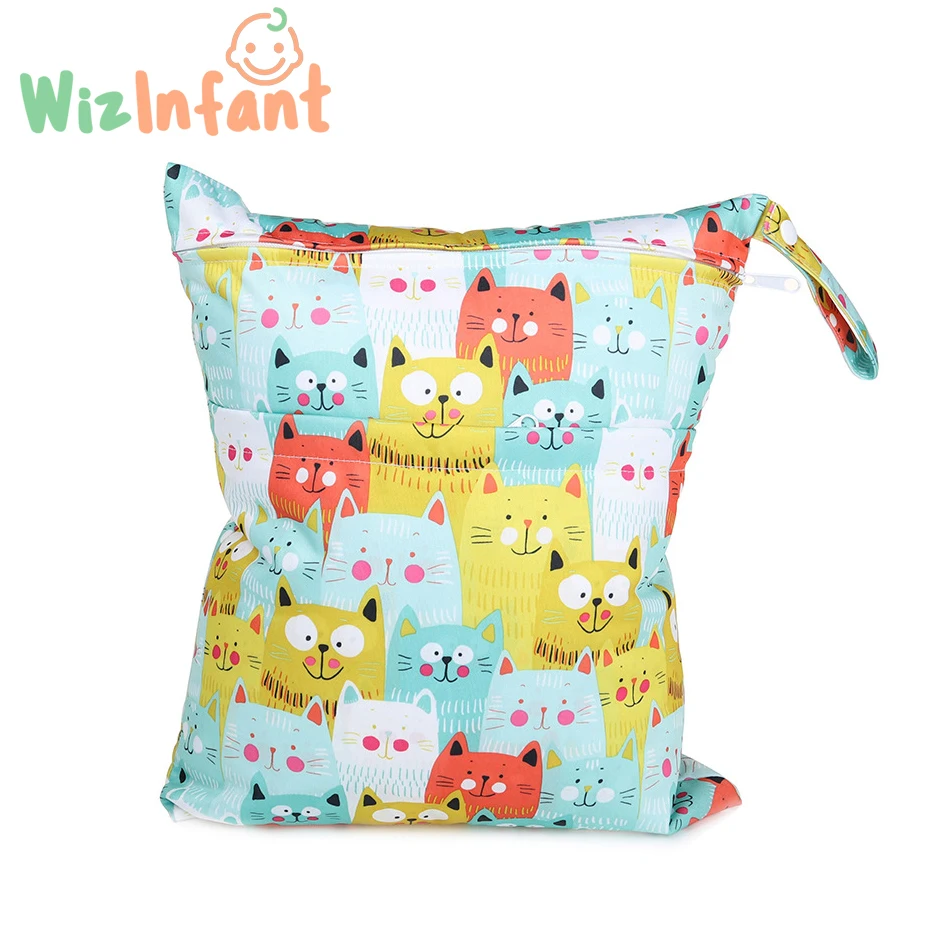 WizInfant Baby моющиеся пеленки мешок для подгузников двойной карманы молнии с ручкой