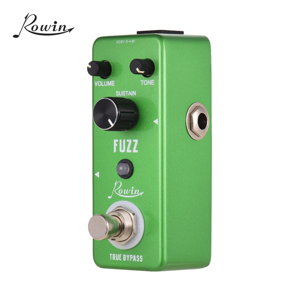 Rowin FUZZ гитарный эффект педаль с регулятором громкости тон Sustain ручка корпус из алюминиевого сплава True Bypass