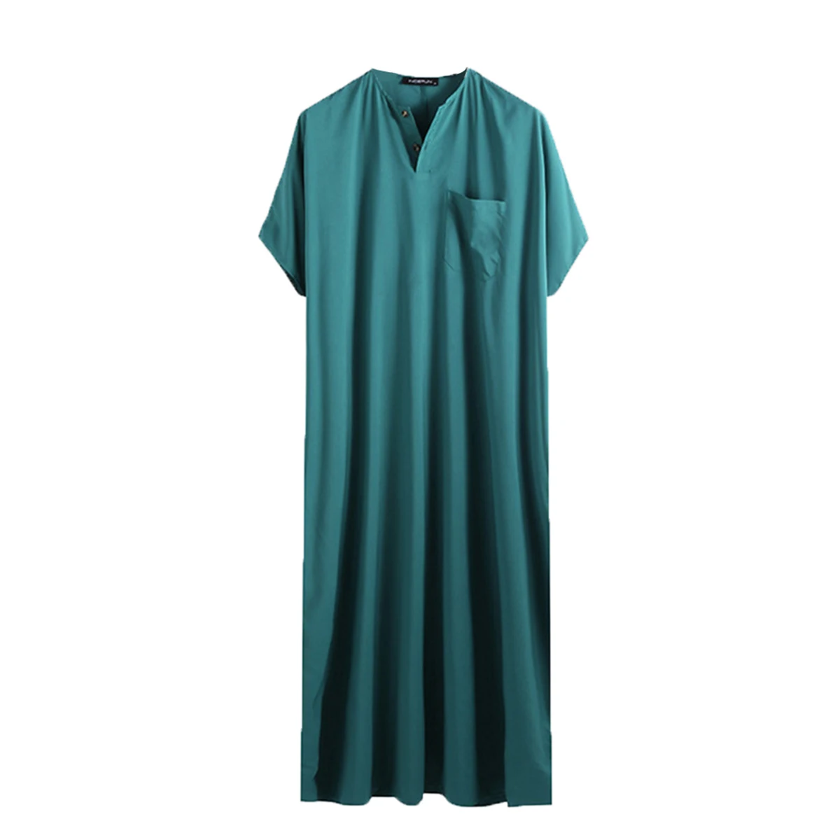 IMCUTE Jubba Thobe мужской исламский арабский кафтан однотонный с коротким рукавом
