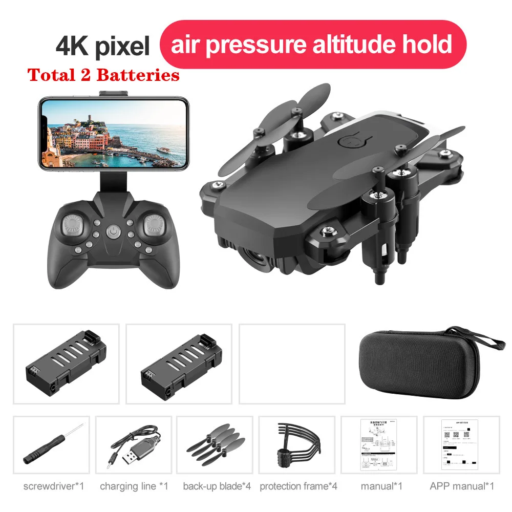 LF606 мини-Дрон 4K wifi FPV HD камера Безголовый режим возврат в один клик флип высота удержания Квадрокоптер RC вертолет для начинающих - Цвет: 4K Carry Box B2
