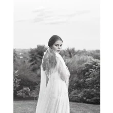 Длинная фата невесты свадебная вуаль белая слоновая кость Тюль Жемчуг вуаль-гребень 2 м velos de novia вуаль Mariage Perles Starry