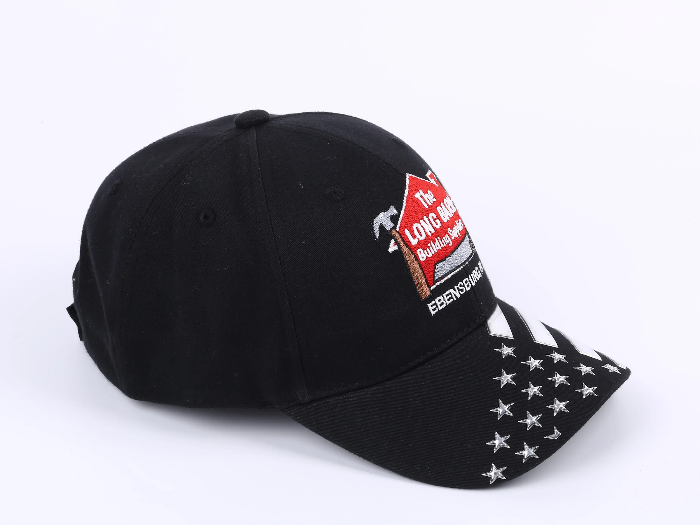 Raised logo Embroidery customized cap Summer outdoor sun hat with adjustable metal buckle