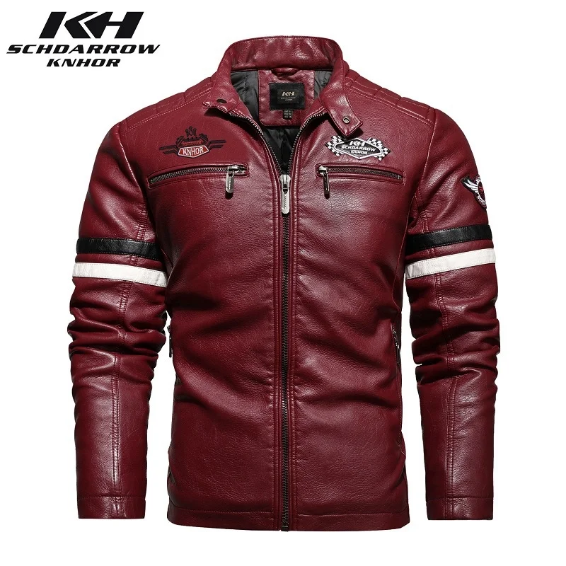 Mens Leather Jackets Men's Motorcyclec Jacket Coat Men Casual Handsome Embroidery Biker PU Leather Jacket Male Jaqueta de couro