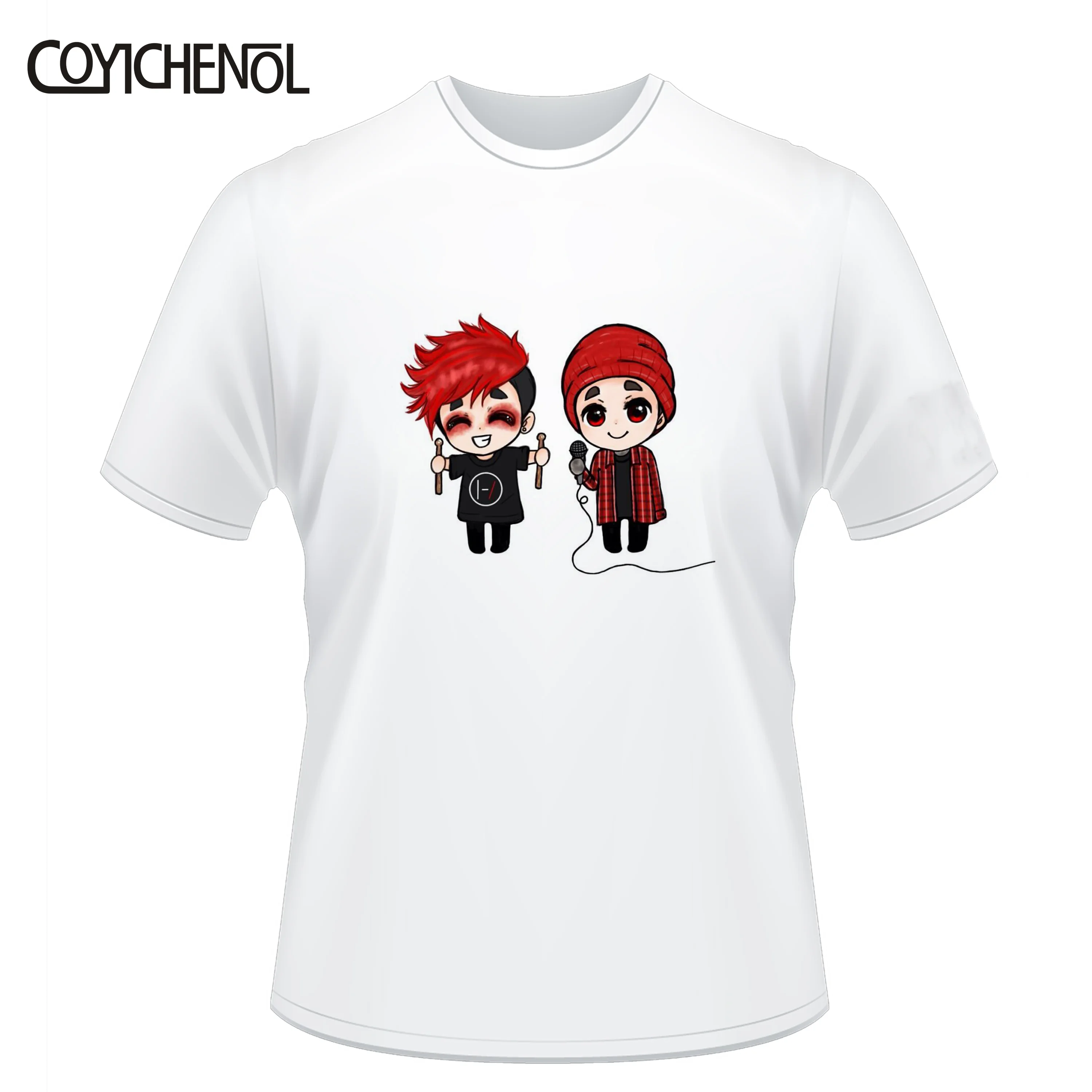 

Twenty one pilots tshirt men Tyler Joshua tshirt short sleeves O-neck tops oversized plus size modal tshirt COYICHENOL