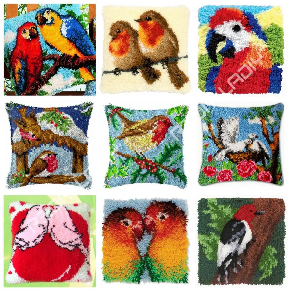 Крючок с защелкой, подушка Cardinal Birds, чехол для подушки, вязание крючком, хобби и поделки, сделай сам, пряжа для вышивки, художественная подушка, чехол, Подушка на диван, кровать