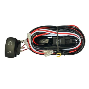

TWO Lead Wiring Harness Kit with FOG LIGHTS Rocker Switch with 40A Relay