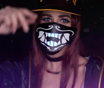 

Halloween LED Mask LED Light Up Party Terror Mask Cold Light Halloween Glowing Helmet Fire Festival Party Glowing Dance Custume