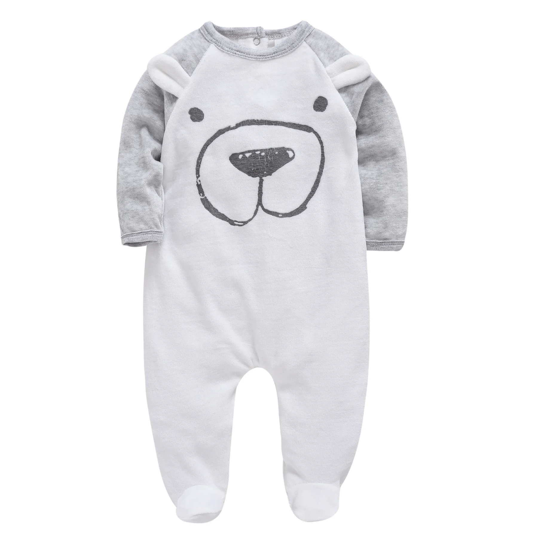 

Honeyzone Winter Pijama Bebe Recien Nacido Bear Print Newborn Baby Boy Clothes 0 3 Months Neonati Warm Baby Romper Bebe Fille