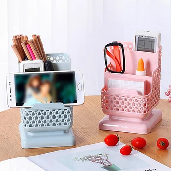 

Fowecelt 3 Grids Storage Box Make Up Organizer for Cosmetics Pen Holder Desk Organizer Storage Baskets Home Office Accessories