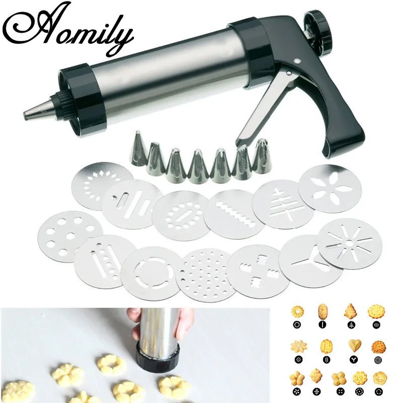 Amoliy Stainless Steel Cake Decorating Gun Sugar Paste Extruder Craft