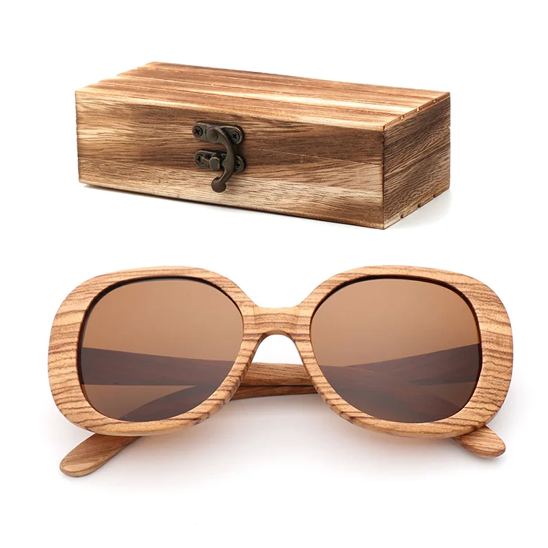 wood box Новая мода ретро солнцезащитные очки Зебра Дерево женские солнцезащитные очки ручной работы НАСТОЯЩИЙ ДЕРЕВЯННЫЙ поляризованные очки для путешествия UV400 Gafas de sol - Цвет линз: wood box