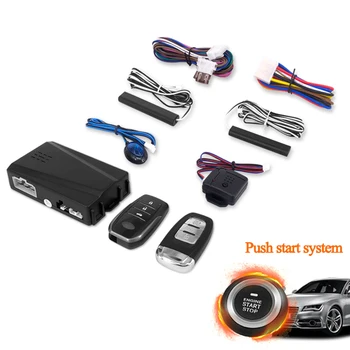 

PKE Keyless Entry Engine Start Alarm System Push Button Remote Starter Stop engine Auto one start stop button engine system 5