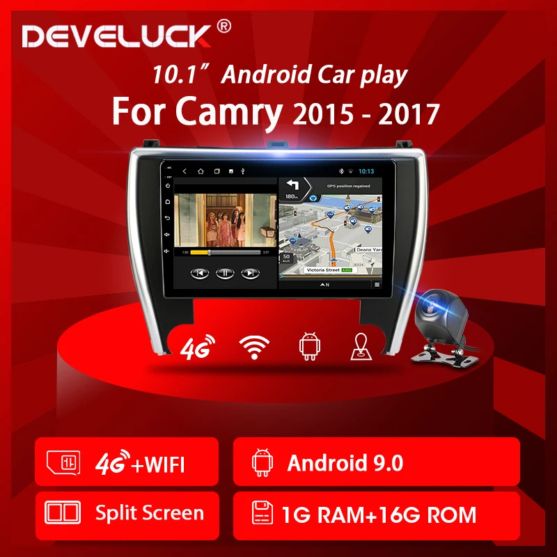 

10.1" Android 4G+WiFi Car Radio Multimedia Video Player Navigation GPS Navi for Toyota Camry US Version 2012-15-17 RDS DSP IPS