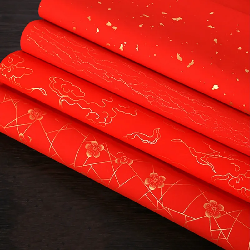 厚み玄紙中国の春節紙切断装飾10個中国新年赤玄紙rijstpapier