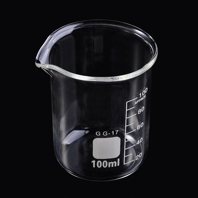 SGerste - Vaso de cristal transparente de 10 ml, 25 ml, 50 ml, vaso medidor  de borosilicato, vaso de cristal para escuela, química, laboratorio,  suministros de estudio : : Industria, empresas y ciencia