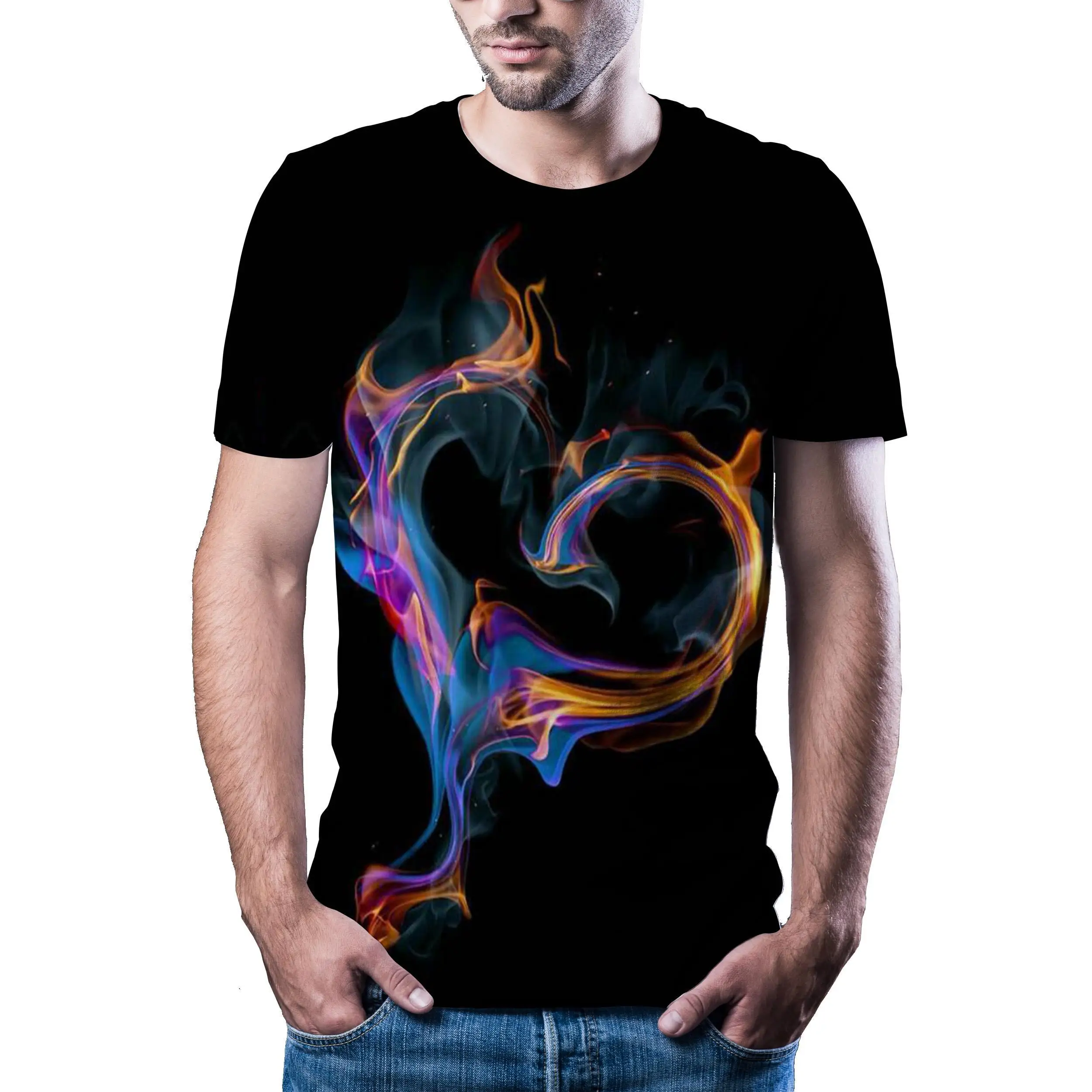 New T -Shirt Men 'S High-Quality Men'S Short Sleeve 3d Abyss Character Printing T-Shirt Fashion Handsome | Мужская одежда