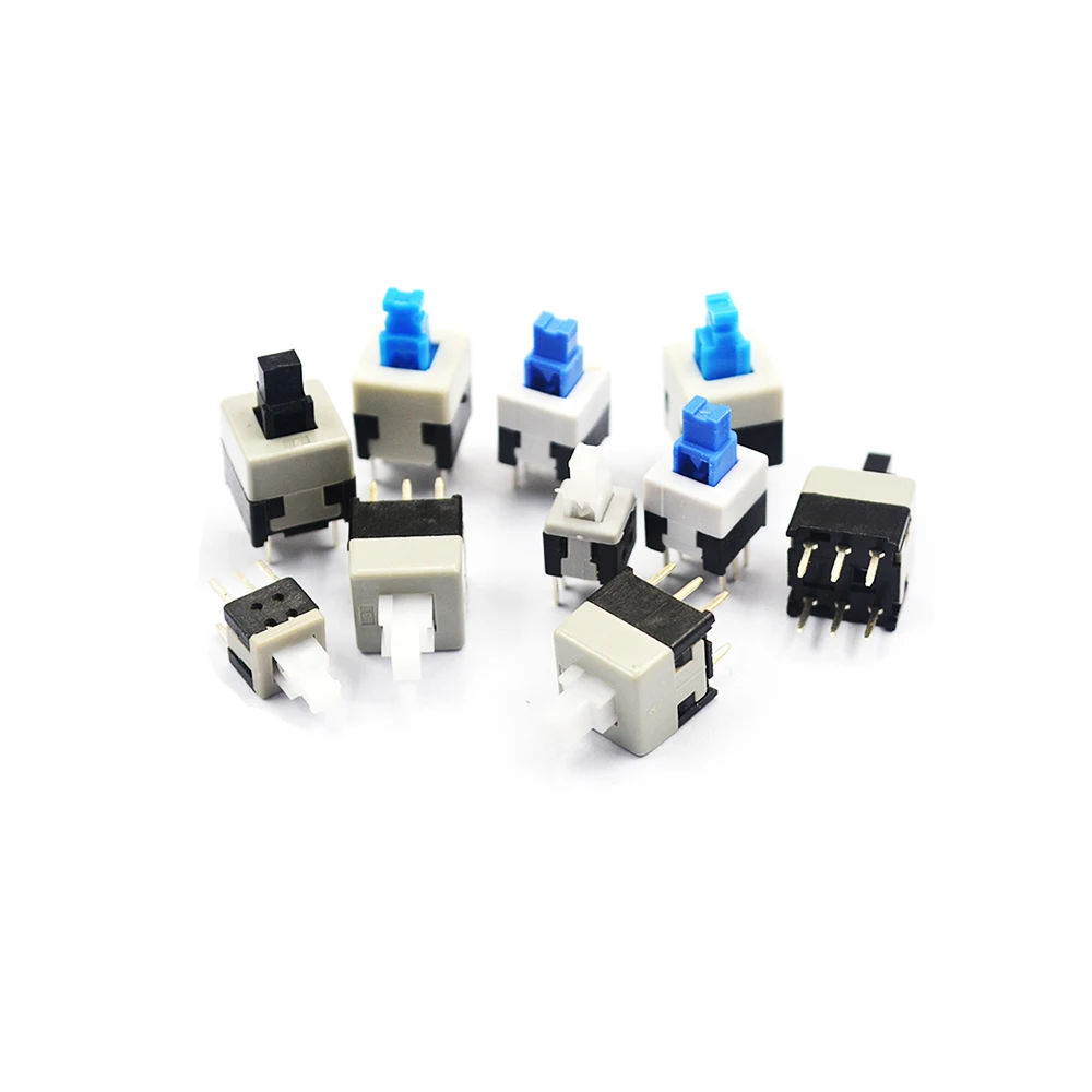 Non-Self-Locking Switch Self-Locking Switch 5.8*5.8 7*7 8*8 8.5X8.5MM Push Tact Power Micro 6 Pin Button Switches 10Pcs