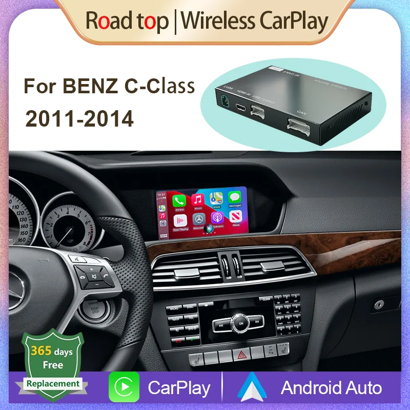 Wireless Apple Carplay Android Auto Decoder for Mercedes Benz C Class