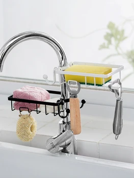 

2020 Newest Sponge Holder Basket Kitchen Sink Faucet Sponge Soap Cloth Drain Rack Dishcloth Towel Shelf Home Storage Organizer