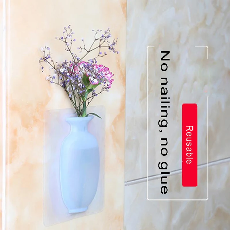 

Wall-hanging Vase Fridge Magnet DIY Handmade Vase Refrigerator Magnet Message Sticker Plant Accessories Flower Vase Office