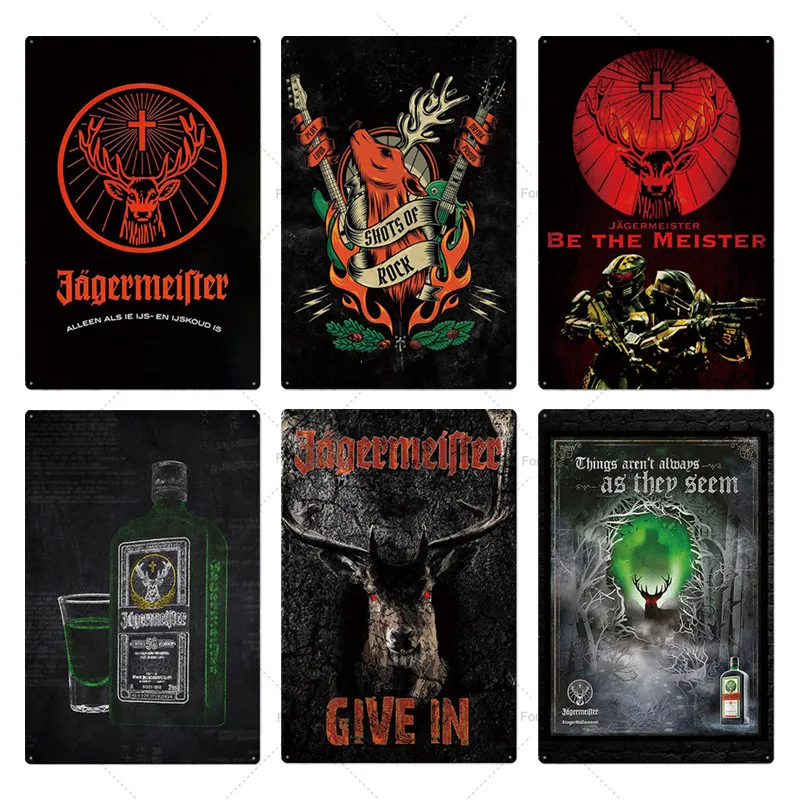 Металлическая табличка Jagermeister металлическая с жестяным знаком винтажная для
