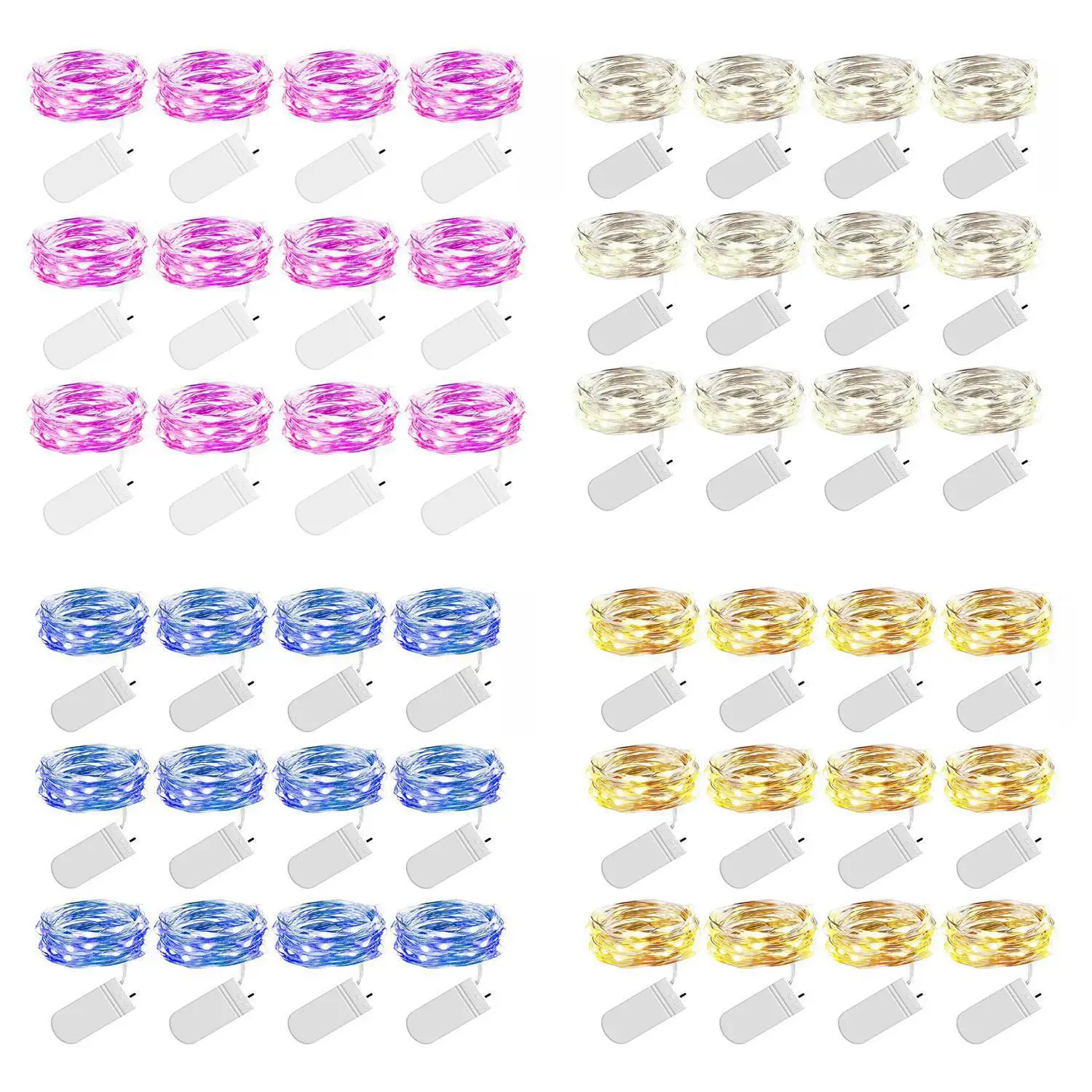 NEW 12 Pack LED Fairy Lights 30 LED Fairy String Lights 3M Waterproof Copper Wire LED Party Lights for Wedding Jars Crafts