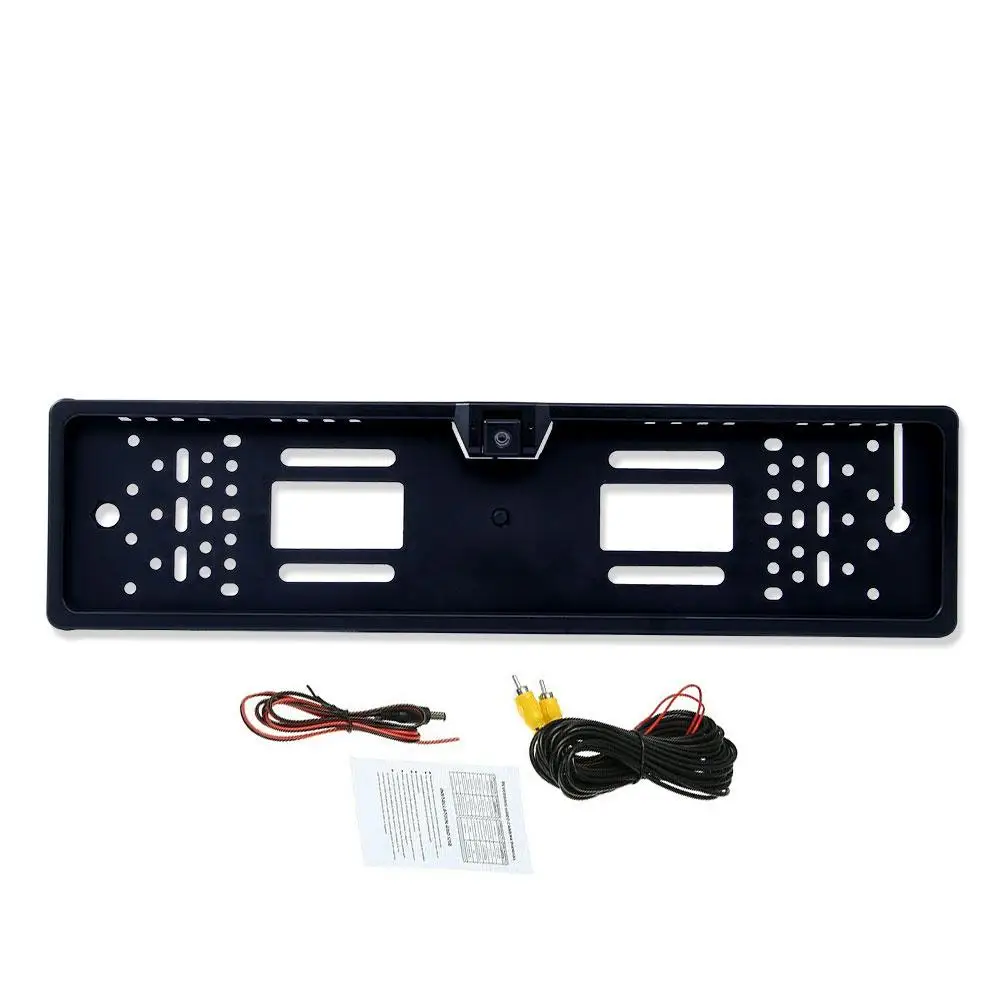 EU Car License Plate Frame Rear View Reverse Backup Parking Night Vision Camera