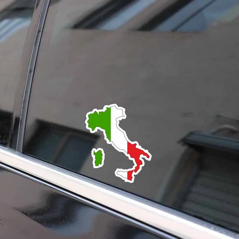 YJZT 10,2 см* 12,2 см Забавный флаг наклейка автомобильные аксессуары Италия карта автомобиля наклейка 6-0919