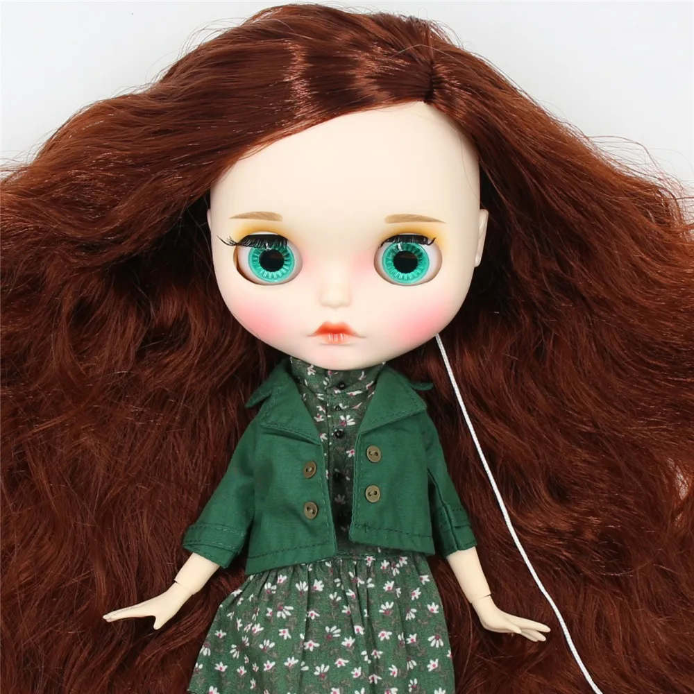 Neo Blythe Doll with Ginger Hair, White Skin, Matte Cute Face & Custom Jointed Body 2
