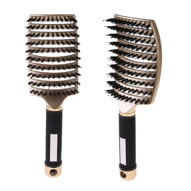 Salon Professional Hair Brush Comb Bristle & Nylon Scalp Massage Comb Wet Hair Brush