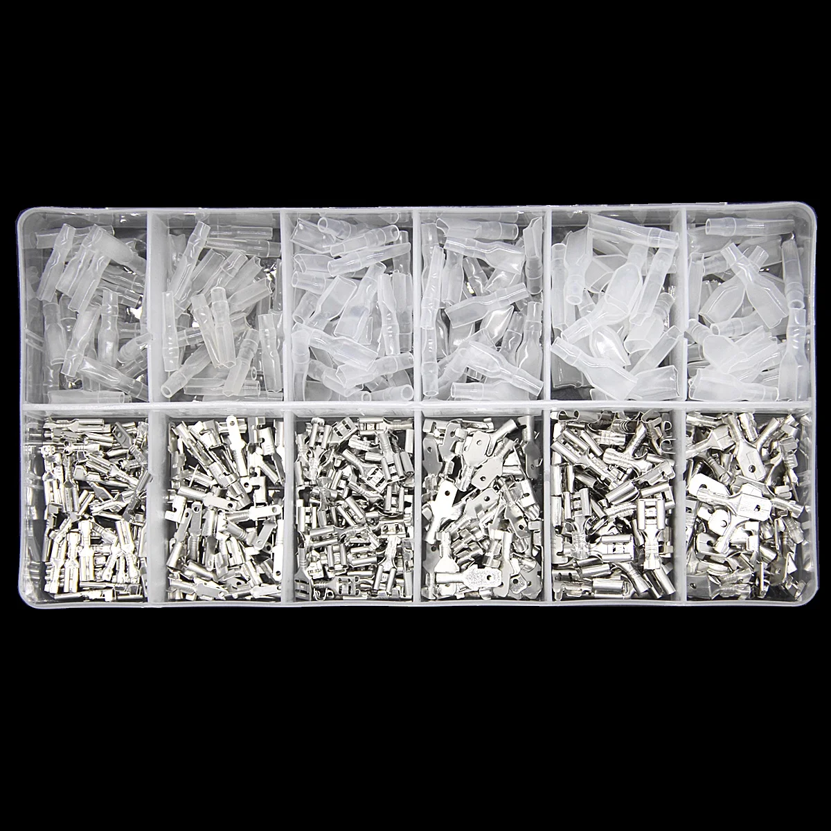  450PCS 2.8/4.8/6.3mm Assorted Automotive Splice Crimp Terminals Insulated Electrical Wire Butt Conn