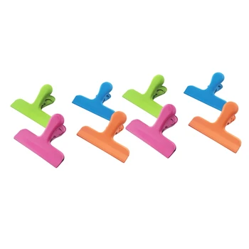 

Stainless Steel Chip Bag Clips for Food Bags, Coffee, Kitchen, Home and Office Paper Clamps Set of 8(2 of Each Color)