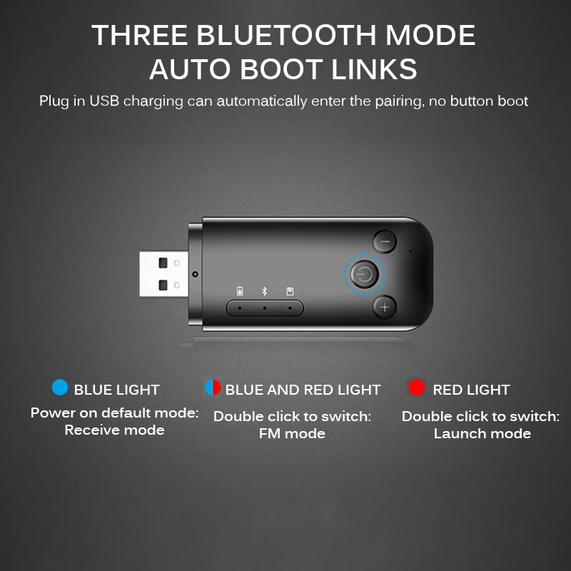 Портативный приемник Bluetooth адаптер Bluetooth передатчик поддержка 64G TF карта расширения с AUX USB FM Три режима выхода