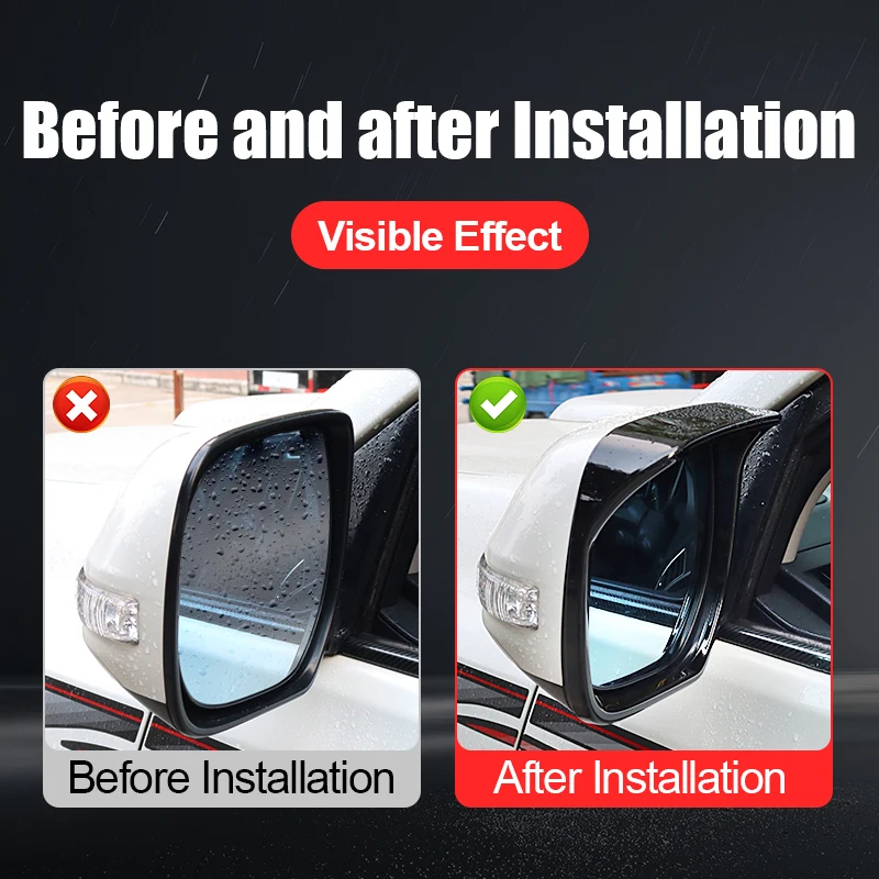 Rearview Mirror Rainproof Cover Rain Eyebrow For Toyota Land Cruiser 200 Prado 150 LC200 LC150 Exterior Accessories rearview mirror rain shield rearview mirror rain eyebrow car rearview mirror visor rearview mirror rain guard rearview mirror visor
