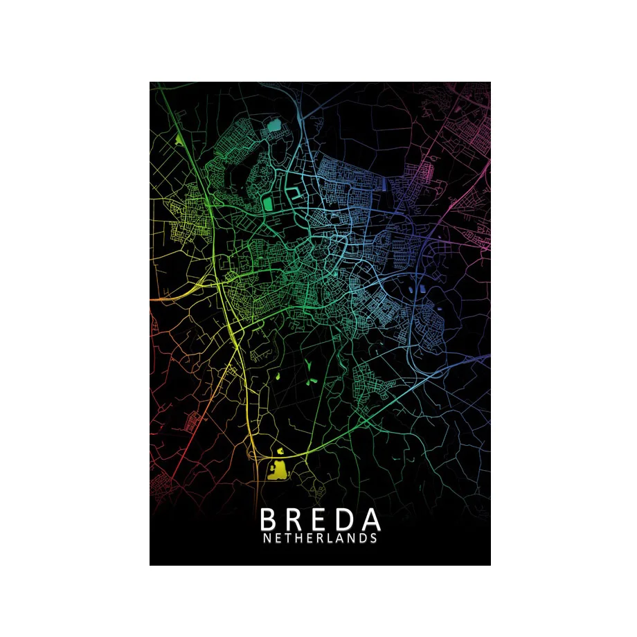 5D DIY Diamond Painting Netherlands Breda Rotterdam Tilburg Eindhoven Amsterdam-Rainbow City Map Art Wall Decor Map Painting - Цвет: Красный